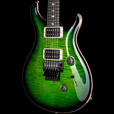 Prs Custom 24 Floyd Rose Flame Maple Top Ebony Board Green Aqua Burst