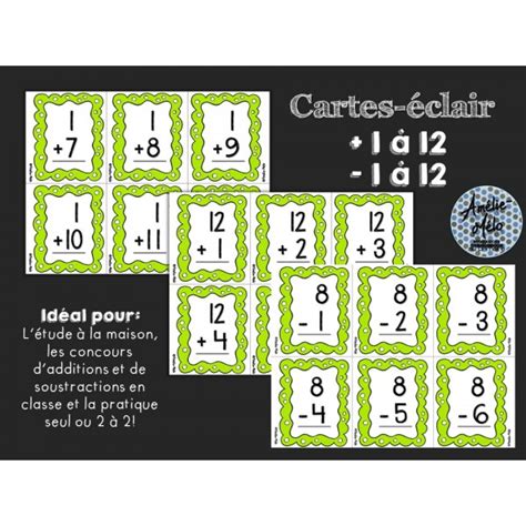 Cartes Clair Additions Et Soustractions