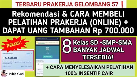 Kls BARU SD SMP SMA CARA MEMBELI PELATIHAN PRAKERJA ONLINE DAPAT UANG