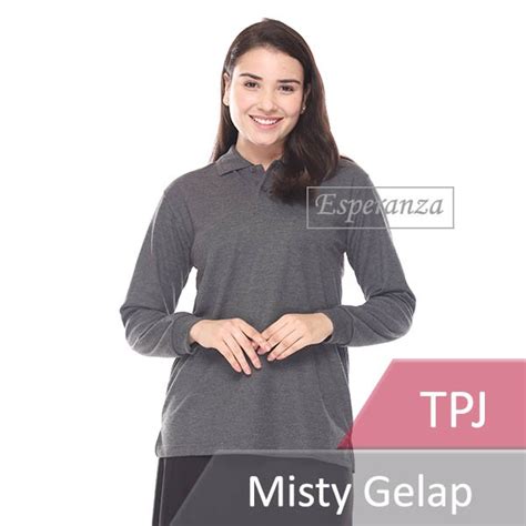 Jual Kaos Polo Shirt Lengan Panjang Esperanza TPJ Misty Gelap