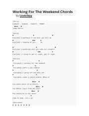 Working For The Weekend Chords.pdf - Working For The Weekend Chords by Loverboy Intro Cowbell ...