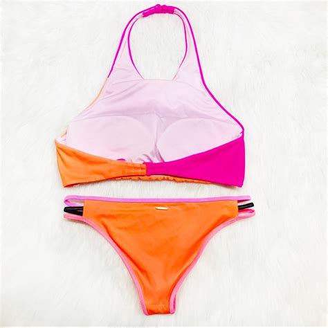 Victorias Secret Pink And Orange Bikini Gem