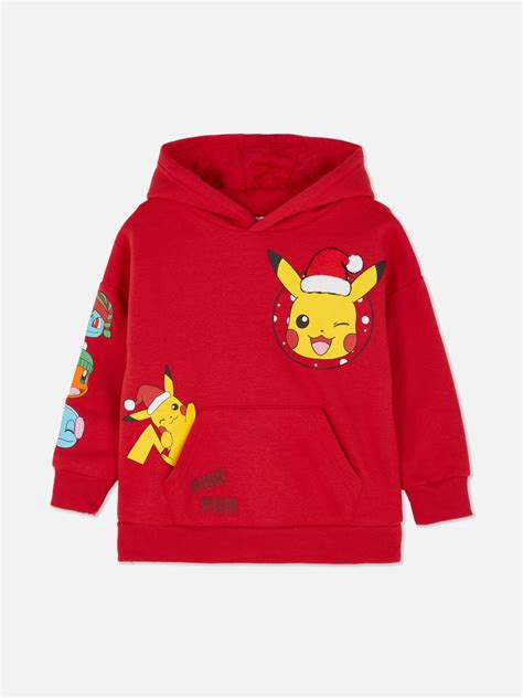 Świąteczna Bluza Z Kapturem Pokémon Pikachu Czerwony Chłopcy Primark