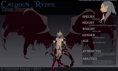 CALHOUN RYDER DEMON TRUE FORM REF SHEET By Disturbedcoyote Hentai Foundry