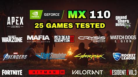 Nvidia Geforce Mx110 Gaming Test 2021 Youtube