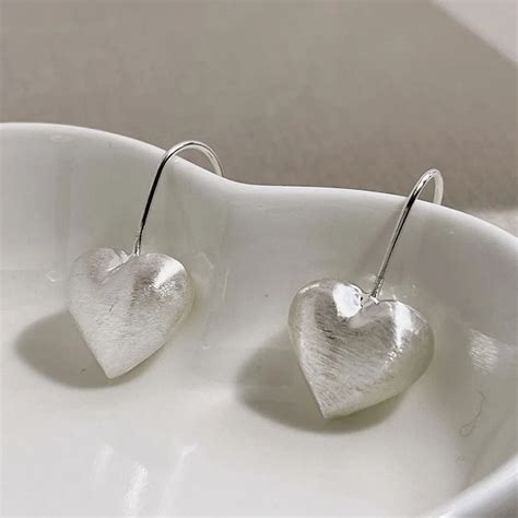 BF CLUB Boucles D Oreilles Cr Oles Coeur En Argent Regard 925 Pour