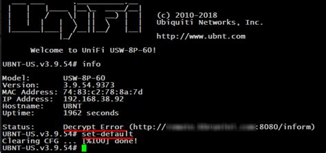 Decrypt Error Adopting UniFi Switch | MCB Systems