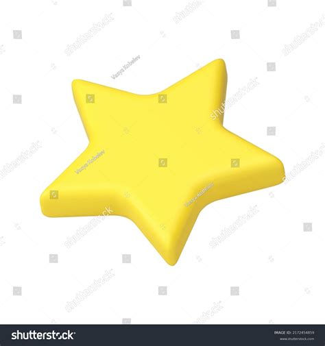 Yellow Star Flying Five Pointed Glossy Stock Vector Royalty Free