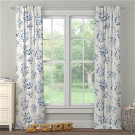 Blue Farmhouse Floral Drape Panel Carousel Designs Blue Floral