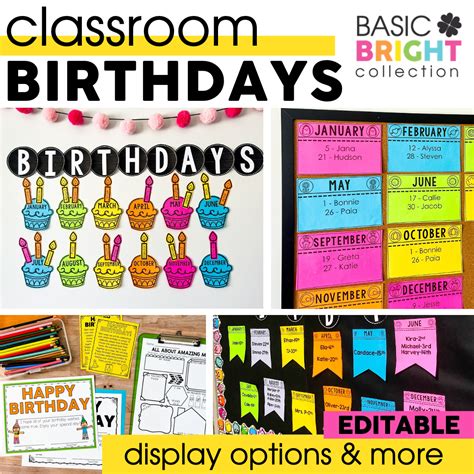 Classroom Birthday Display | Editable Birthday Bulletin Board ...