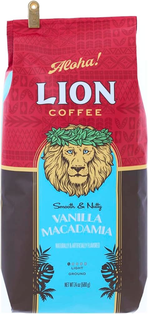 Amazon Lion Coffee Vanilla Macadamia 24oz 680g Ground Coffee