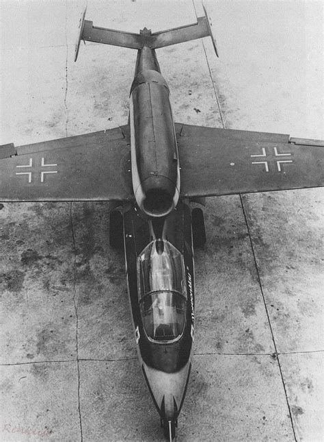 World War Ii History Overhead View Of A German Heinkel He 162