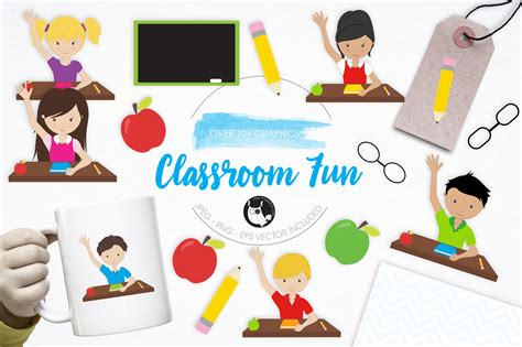 Classroom Fun Illustration Pack Education Illustrations Creative Market