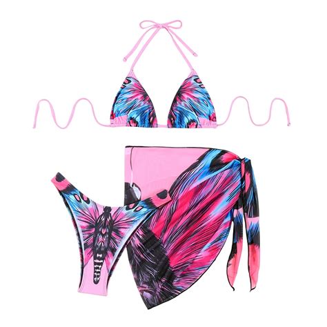 Chuou Piece Swimsuits For Women Halter Swimsuit Strappy Bikini Set