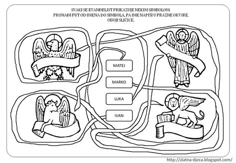 Zlatna djeca Uz Blagdan sv Luke Evanđeliste radni listovi