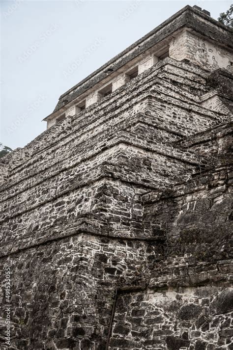 Detail of a ruin at Palenque Chiapas Yucatán Mexico The Temple of