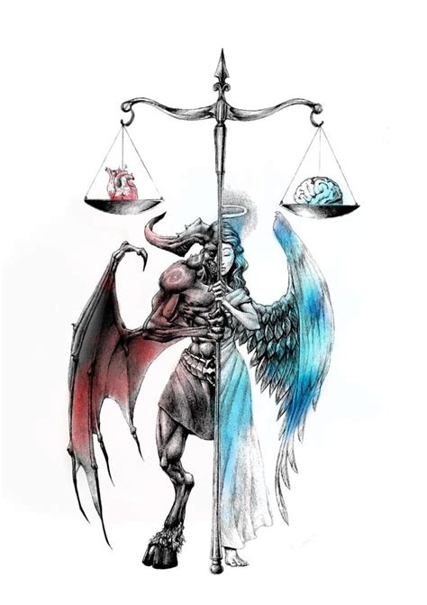 A Drawing Of An Angel Holding The Scales Of Justice