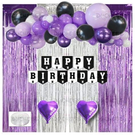 BTS KPop Birthday Party Decors Banner Purple Balloons Decorations / BTS ...