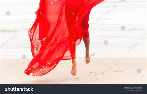 Beautiful Nude Woman Red Fabric Posing Stock Photo Shutterstock
