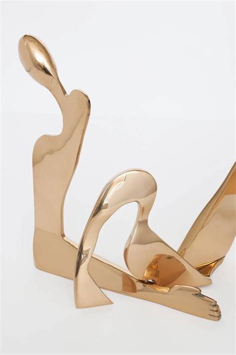 Brass Abstract Reclining Nude Sculpture By Eichengreen And Gensburg At 1stDibs