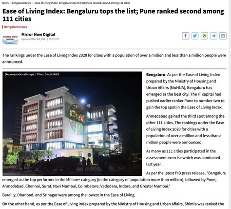 Ministry Of Housing And Urban Affairs MoHUA Announces The Rankings