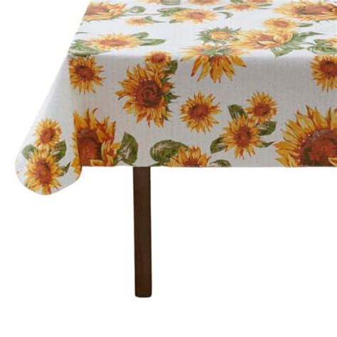 Serafina Home Autumn Thanksgiving Sunflower Fall Vinyl Flannel Backed