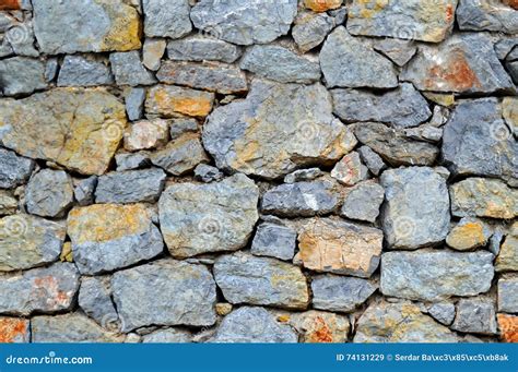 Blue stone wall stock image. Image of cement, cobblestone - 74131229