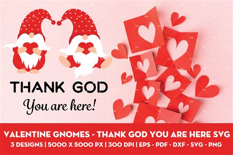 Valentine Gnomes Thank God You Are Here Svg By Thai Thanh Hieu