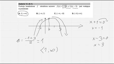 Zadanie 12 Matura Podstawowa 2021 Funkcja Kwadratowa YouTube
