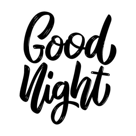 Premium Vector Good Night Lettering Phrase On White Background Design