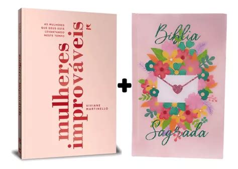 Kit Livro Combo Uma Bíblia Um Livro Mulheres Improváveis Viviane