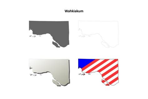 Wahkiakum County Outline Map Set Graphic by davidzydd · Creative Fabrica