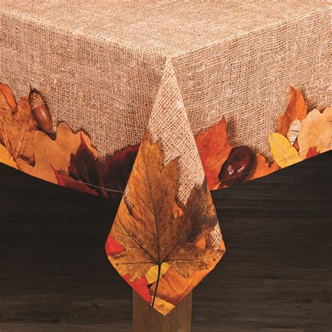 Lintex Linens Autumn Leaves 100 Cotton Tablecloth 60 X 104