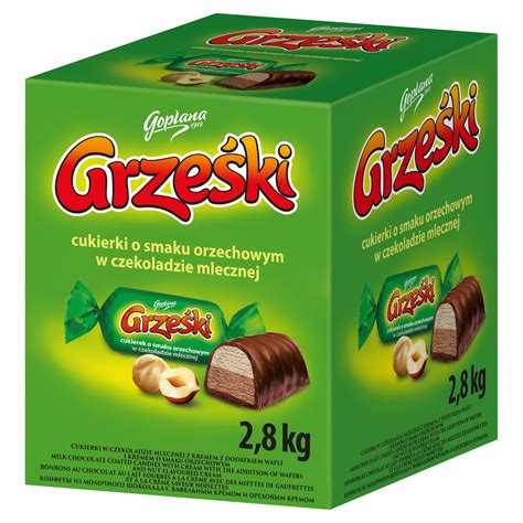 Cukierki Grześki orzechowe w czekol Goplana 2 8kg 14086299400 Allegro pl