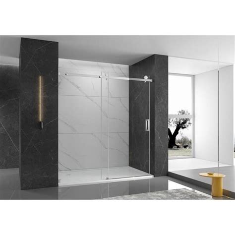 Mcocod 60 In W X 76 In H Single Sliding Frameless Shower Door In Chrome With Smooth Sliding