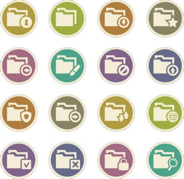 Folders Icons Set Background Computer Vector Vector Background