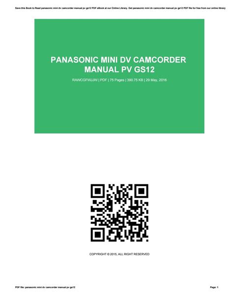 Panasonic mini dv camcorder manual pv gs12 by KennethWheeler1939 - Issuu