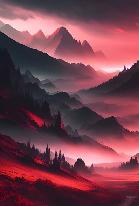 ArtStation - The Eerie Calm of the Crimson Mountains | Artworks