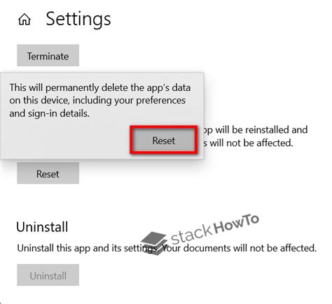 How To Reset The Settings App In Windows 10 StackHowTo