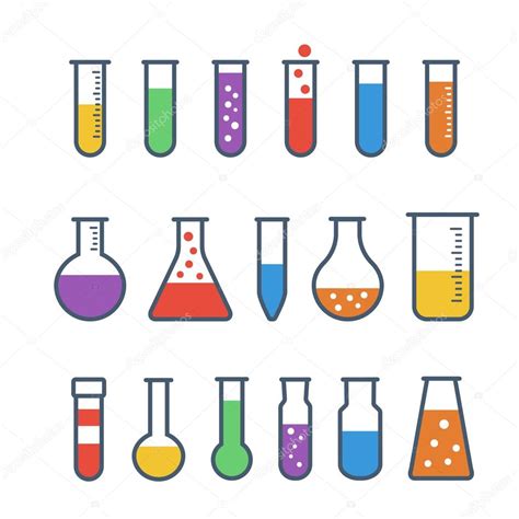 Chemical Test Tubes Icons Stock Vector Image By VoinSveta 77293996