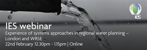 Ies Webinar Experience Of Systems Approaches In Regional Water