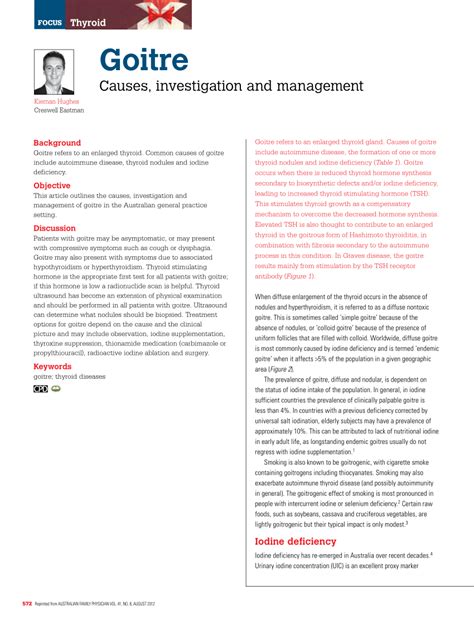 (PDF) Goitre: Causes, investigation and management