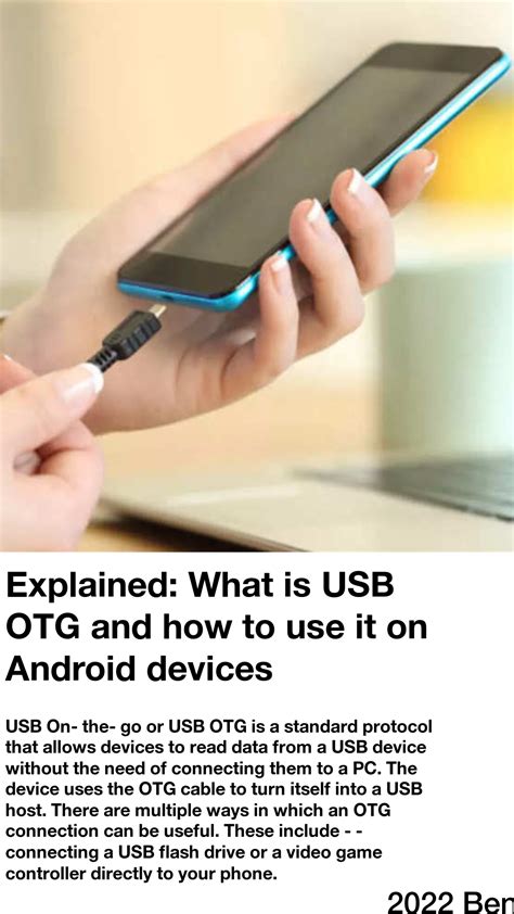 Usb On The Go Or Usb Otg Is A Standard Protocol That Allows Devices To Read Data From A Usb