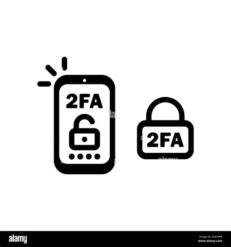 Fa Line Icon In Black Two Factor Authentication Icon Security