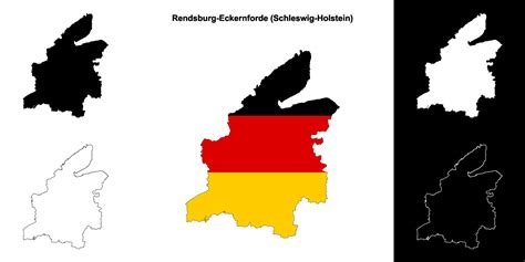 Rendsburg Eckernforde Schleswig Holstein Blank Outline Map Set