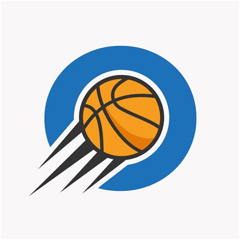 Initial Letter O Basketball Logo Concept With Moving Basketball Icon ...