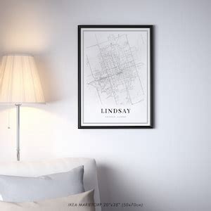 Lindsay Ontario Map Print ON Canada Map Art Poster Kawartha - Etsy