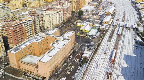 Aerial View Of The Tuscolana Station In Rome Italy Around The Tracks