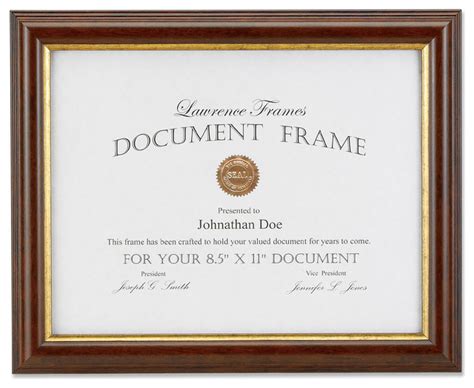 Walnut And Gold Document 11x14 Picture Frame Brown 85 X 11