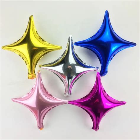 10pcs Star Shape Silver Balloons Foil Mylar Helium Balloon 18inch